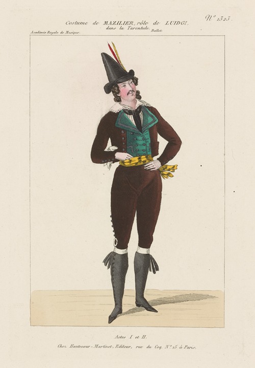 Costume de Mazilier, rôle de Luidgi, dans La tarentule, ballet, Académie royale de musique, actes I et II