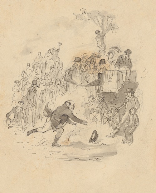 Mr. Pickwick in chase of his hat