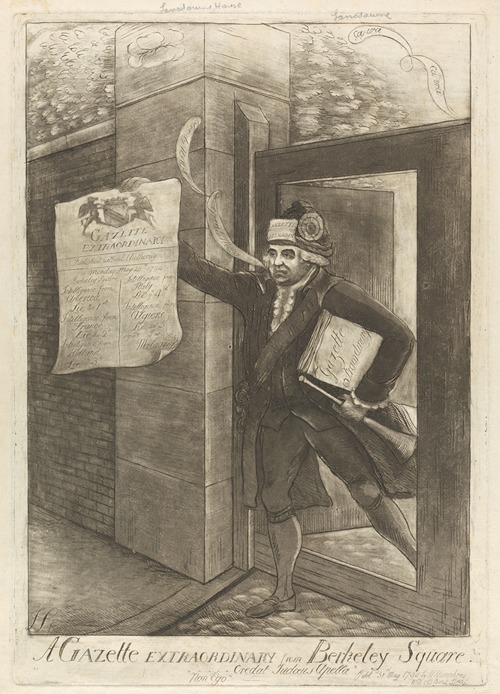 A Gazette Extraordinary from Berkerley Square