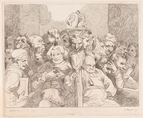 Literary Characters Assembled around the Medallion of Shakespeare