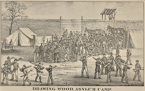 Drawing wood, Asylum camp.