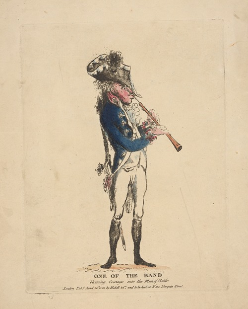 One of the band blowing courage into the men of battle.