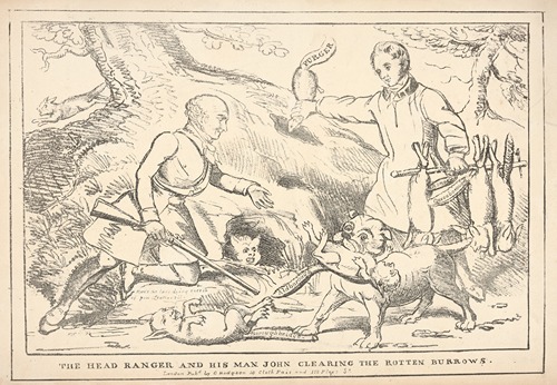 The Head Ranger and his man John clearing the rotten burrows.