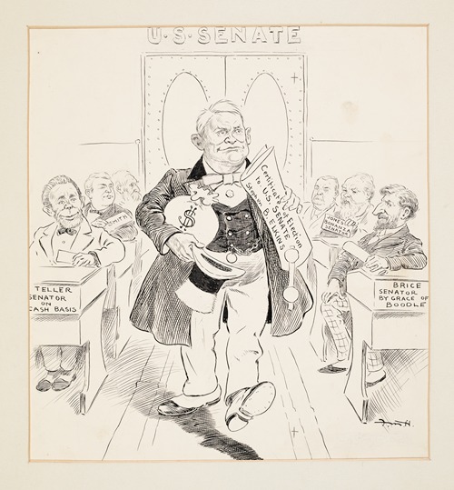 Stephen B. Elkins Entering the Senate to Claim the Seat he has Bought by Liberal Contributions to Party Funds