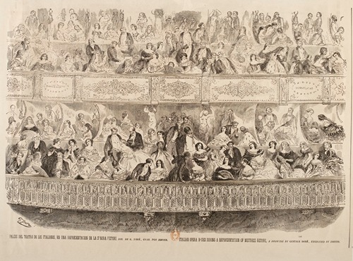 Palcos del teatro de los Italianos, en una representacion de la Sinora Ristori