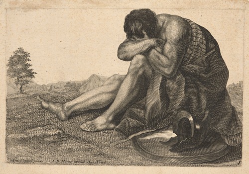 Sleeping warrior in landscape
