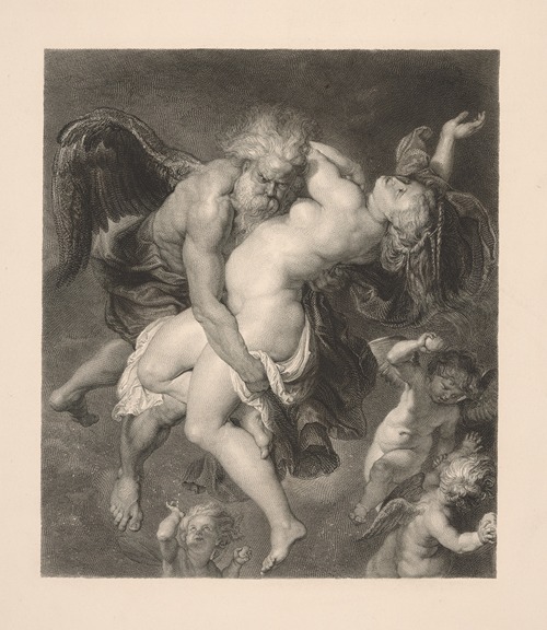 Boreas carrying off Orithyia (after Peter Paul Rubens)