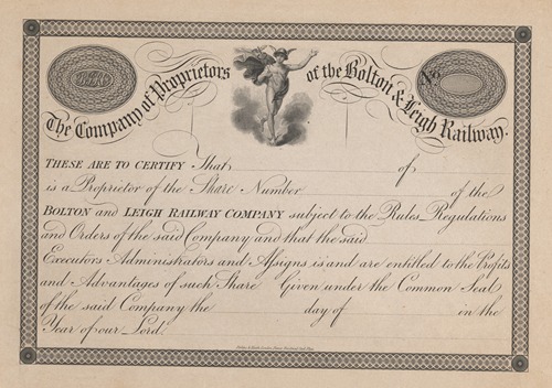 Bolton and Leight Railway Company banknote