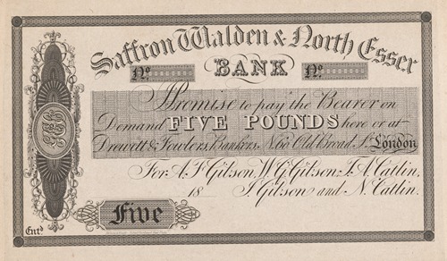 Saffron Walden & North Essex Bank five pound note