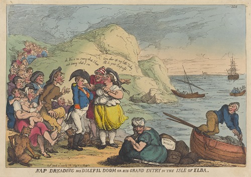 Nap dreading his doleful doom or his grand entry in the Isle of Elba