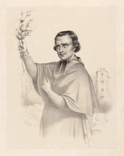 M.gr Denis-Auguste Affre, Archevêqe de Paris, blessé mortellement sur la barricade du Faubourg Saint Antoine le 25 Juin 1848