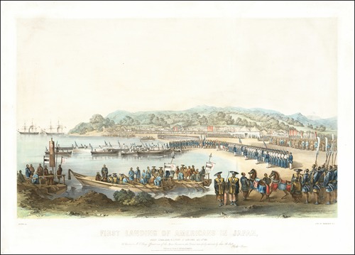 First Landing of Americans in Japan Under Commodore M. C. Perry At Gore-Hama July 14th 1853