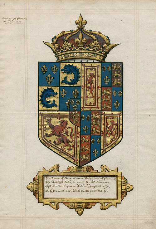 The armes of Mary, Queene Dolphines of ffraunce … sent out of ffraunce in July 1559