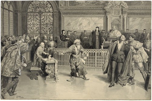 Merchant of Venice, IV, 1, as played at His Majesty’s Theatre, the trial