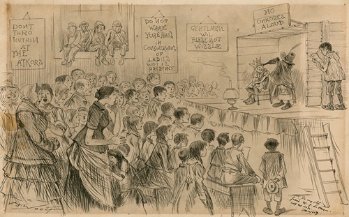 Caricature of a production of a school play