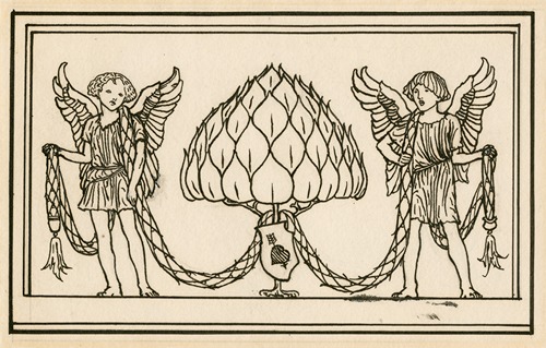 Design for ornamental head-piece to act 3, scene 1 of The tempest