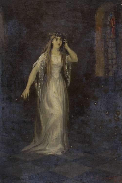 Full-length figure of Ophelia