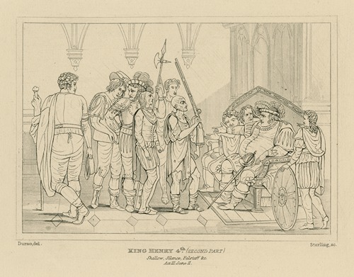 Falstaff at Justice Shallows; … ‘Come manage me your caliver’, King Henry IV, part 2, act 3, sc. 2