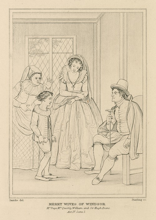 Merry wives of Windsor, act IV, scene 1, Mrs. Page, Mrs. Quickly, William and Sir Hugh Evans