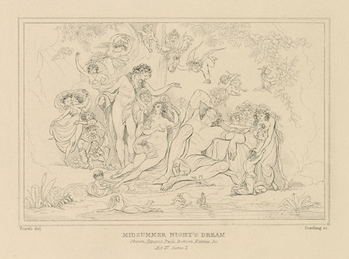 Midsummer night’s dream ; Oberon, Titania, Puck, Bottom, Fairies. &c., act IV, scene I