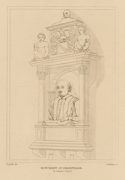 Shakespeare’s monument in the church at Stratford upon Avon