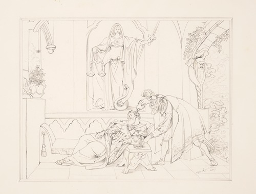 ‘Thus was I, sleeping, by a brother’s hand of life, of crown, of queen, at once dispatched’ [Hamlet], act I, sc. 5