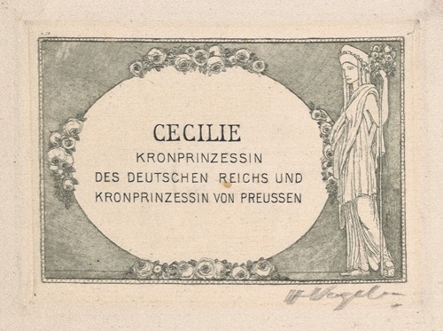 Bookplate: Cecilie Kronprinzessin des Deutchen Reichs und Kronprinzessin von Preussen