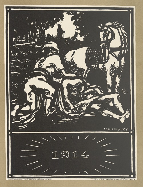 Allegorische Darstellung zum Ersten Weltkrieg: ‘1914’