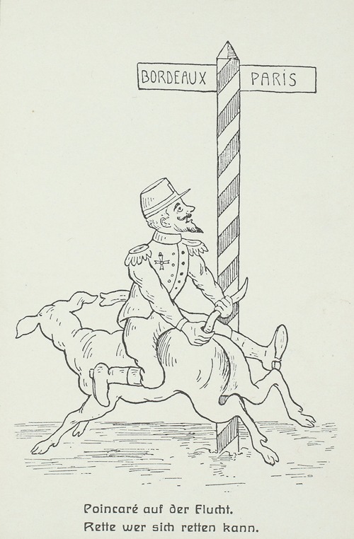 Poincaré auf der Flucht. Rette sich wer kann