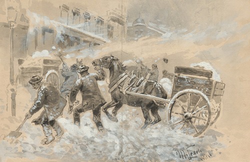Schneesturm am 30. März;1. April 1897 (Schneeräumungsarbeiten)