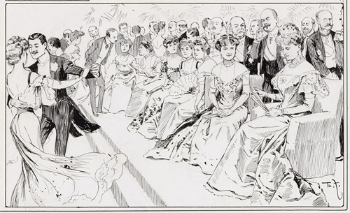 Die ‘Drachenwand’ (Ballmütter und Patronessen beobachten das Geschehen auf der Tanzfläche)