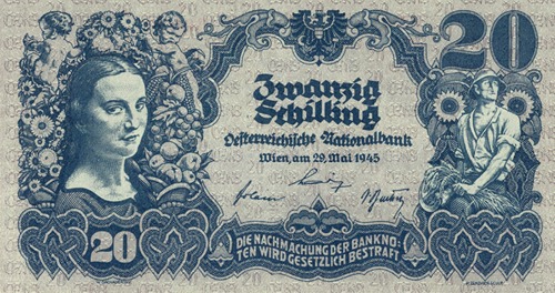 Banknote, 20 Schilling