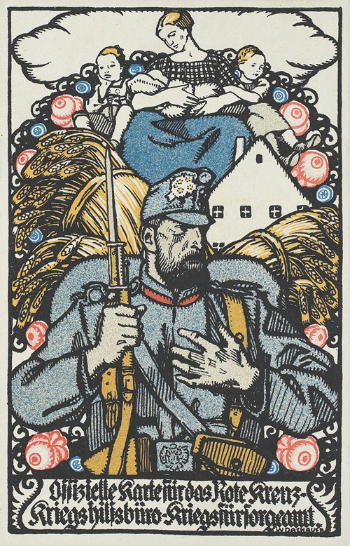 Offizielle Karte für das Rote Kreuz, Kriegshilfsbüro, Kriegsfürsorgeamt Nr. 145