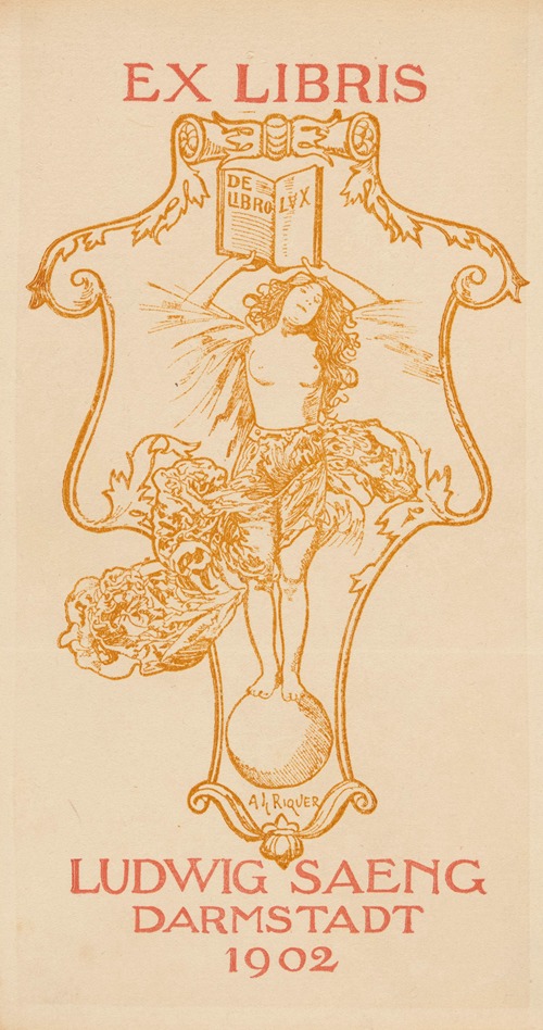Bookplate of Ludwig Saeng Darmstadt 1902