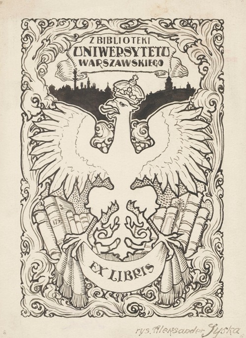 Design for a Bookplate of the University of Warsaw Library