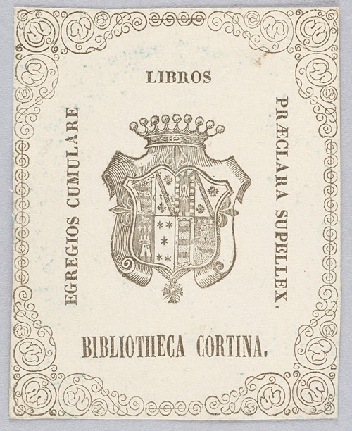 Bookplate of Joaquín Gómez de la Cortina Morante
