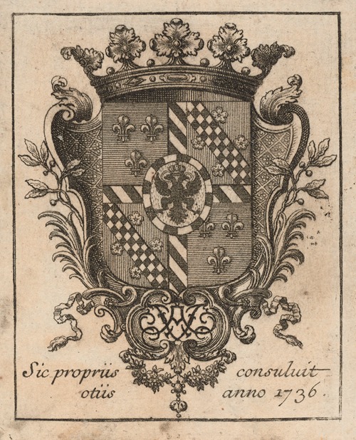 Bookplate; Fontanelli Sic propriis consuluit otiis anno 1736