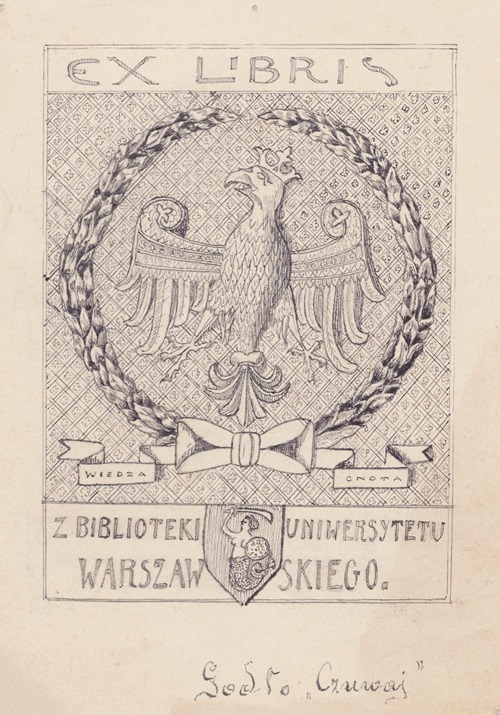 Design for a Bookplate of the University of Warsaw Library