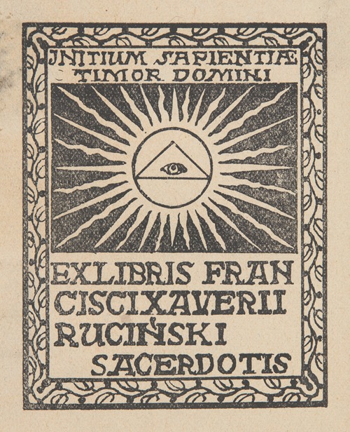 Ekslibris księdza Franciszka Ksawerego Rucińskiego (1877–1946)