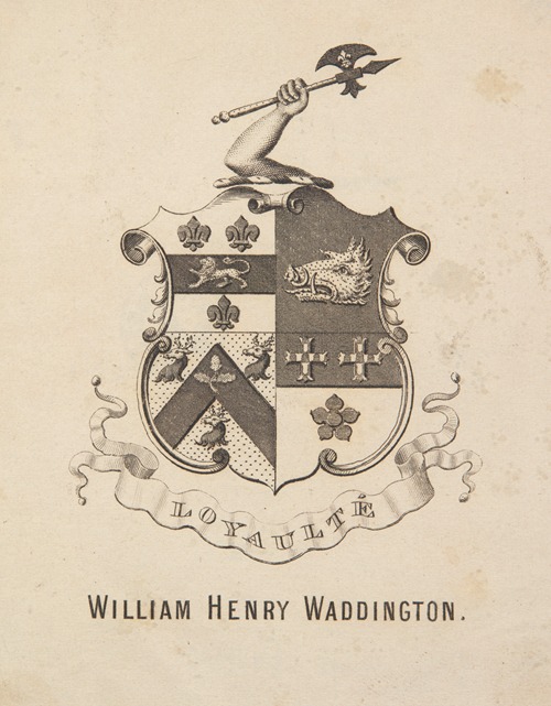 Ekslibris Wiliam Henry Waddington (1826-1894)