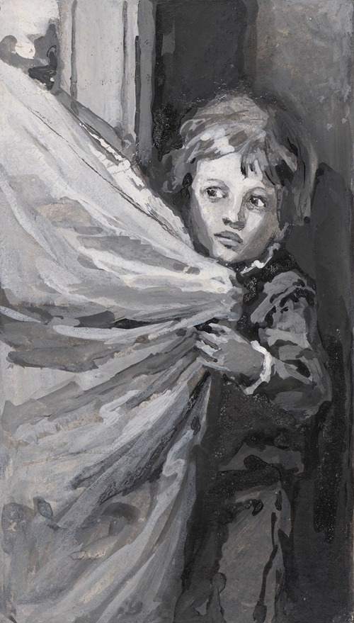Boy Behind a Curtain