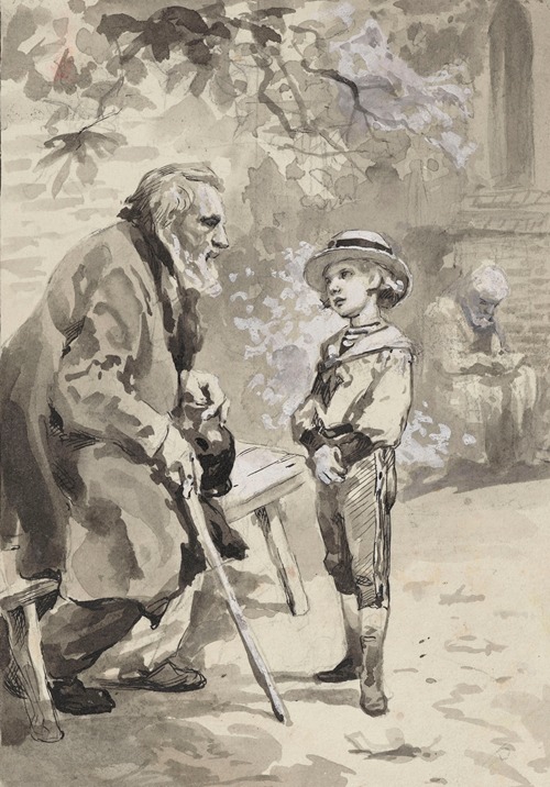 Boy in Front of a Beggar
