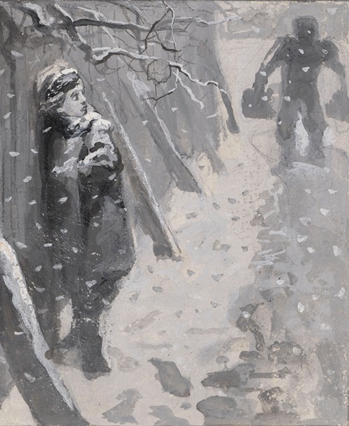 Boy Standing by the Fence