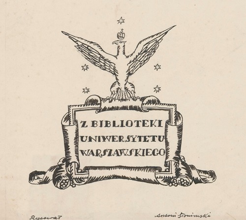 Design for a Bookplate of the University of Warsaw Library