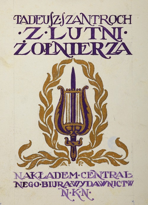 Book Cover Design of the Volume of Verse by Tadeusz Szantroch; ‘From the Soldier’s Lute’