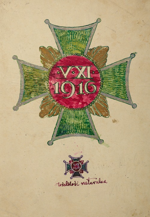 Design of the commemorative badge issued by the Supreme National Committee to celebrate the proclamation of the Act of 5 November