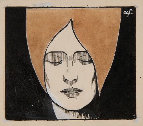 Vignette – head of a woman