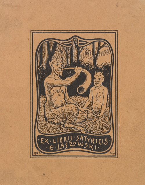 Bookplate of Emil Laszowski, b.1868