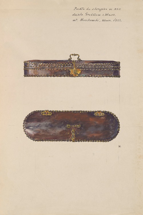 17th Century Groblicz Violin Box from the Collection of Mr. Moszkowski of Warsaw in 1922 – General Side and Top Views