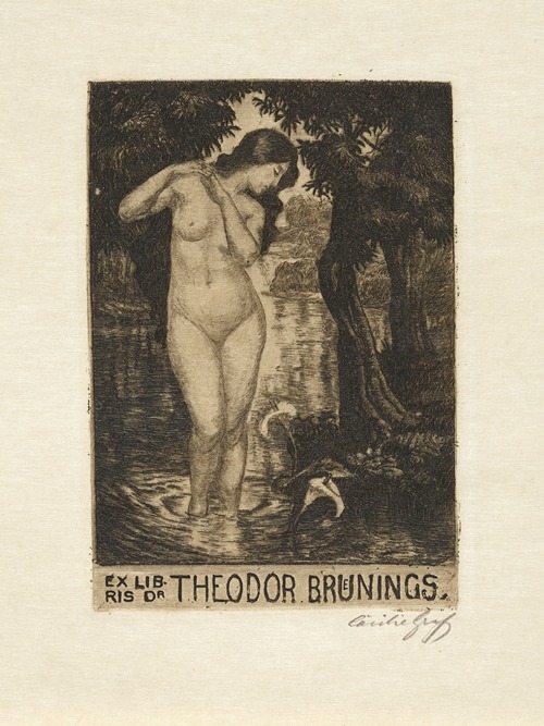 Bookplate of dr Theodor Bruenings